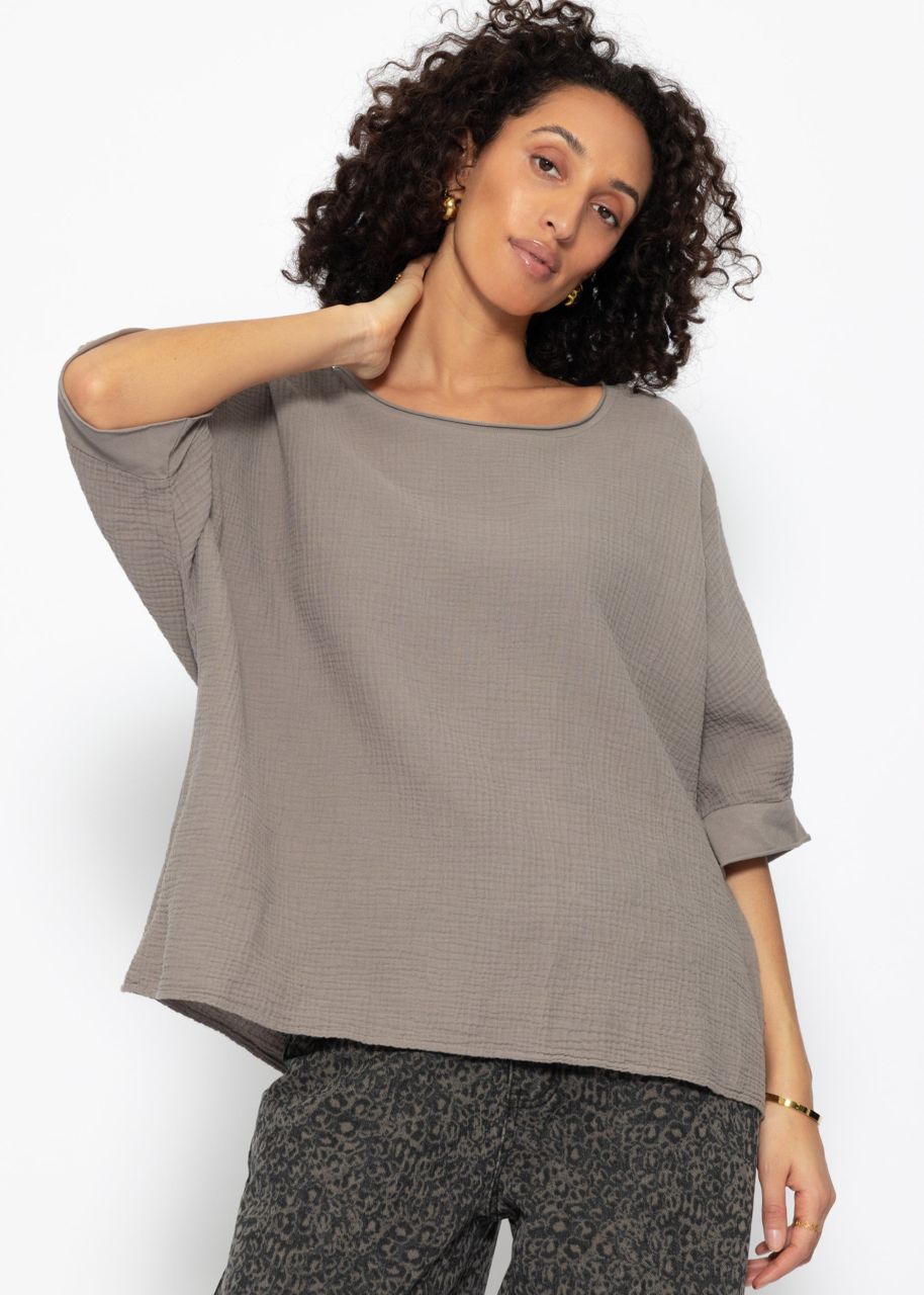 Lässiges Musselin Shirt - taupe