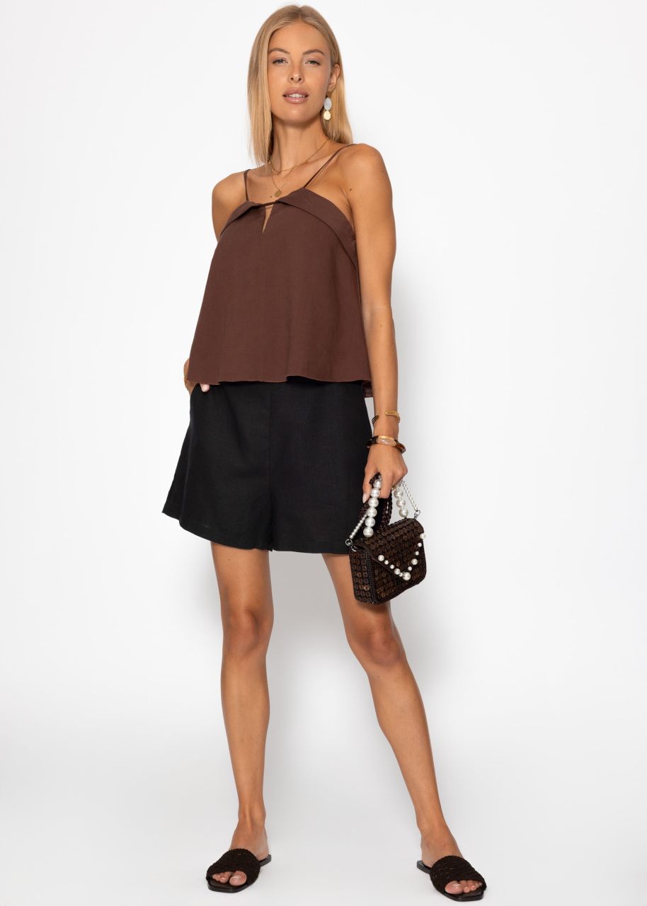 Linen shorts - black