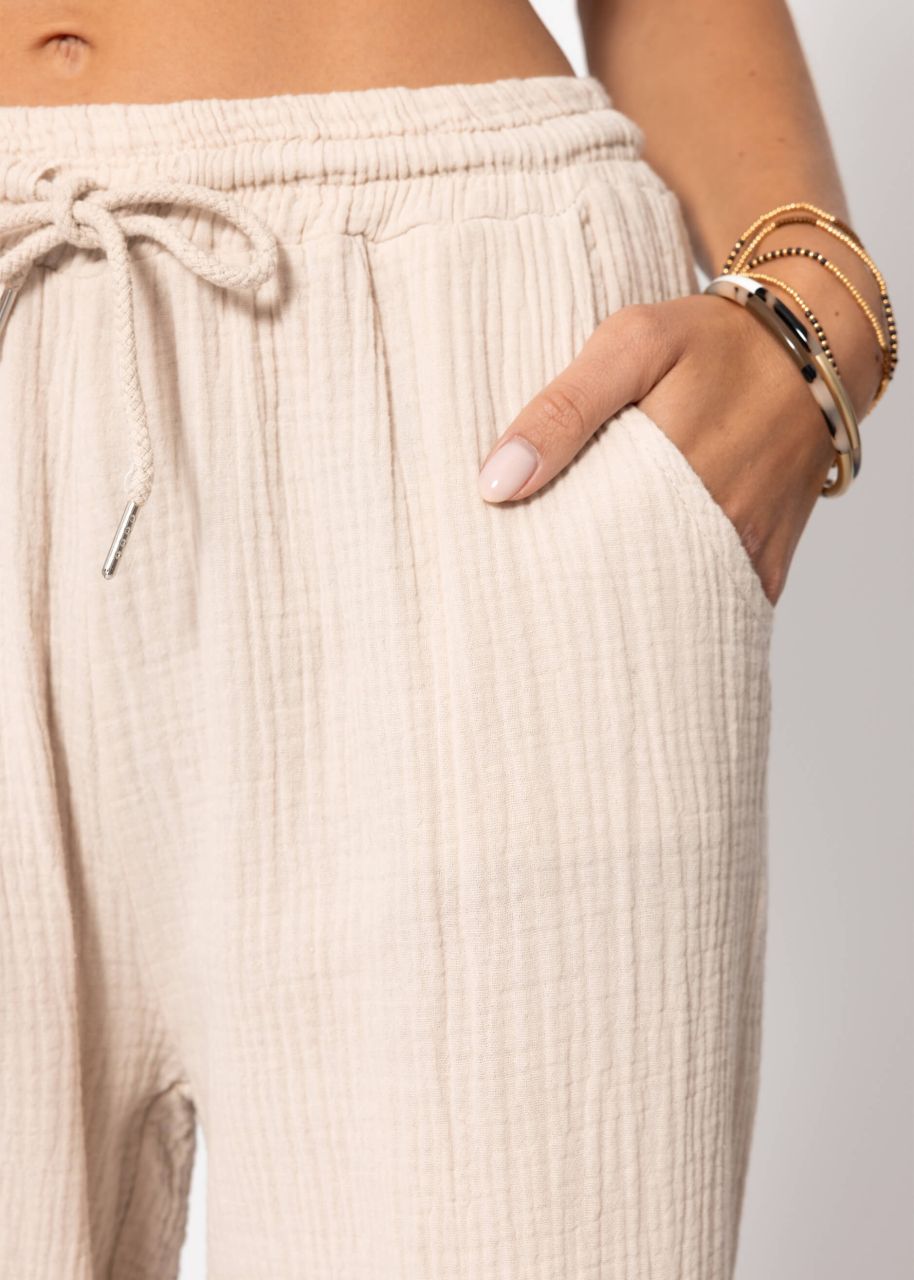 Muslin pants, beige