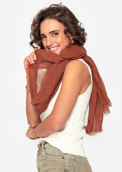 Muslin scarf - cognac