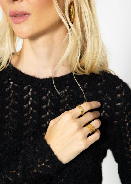 Jumper in extravagant soft lace - black