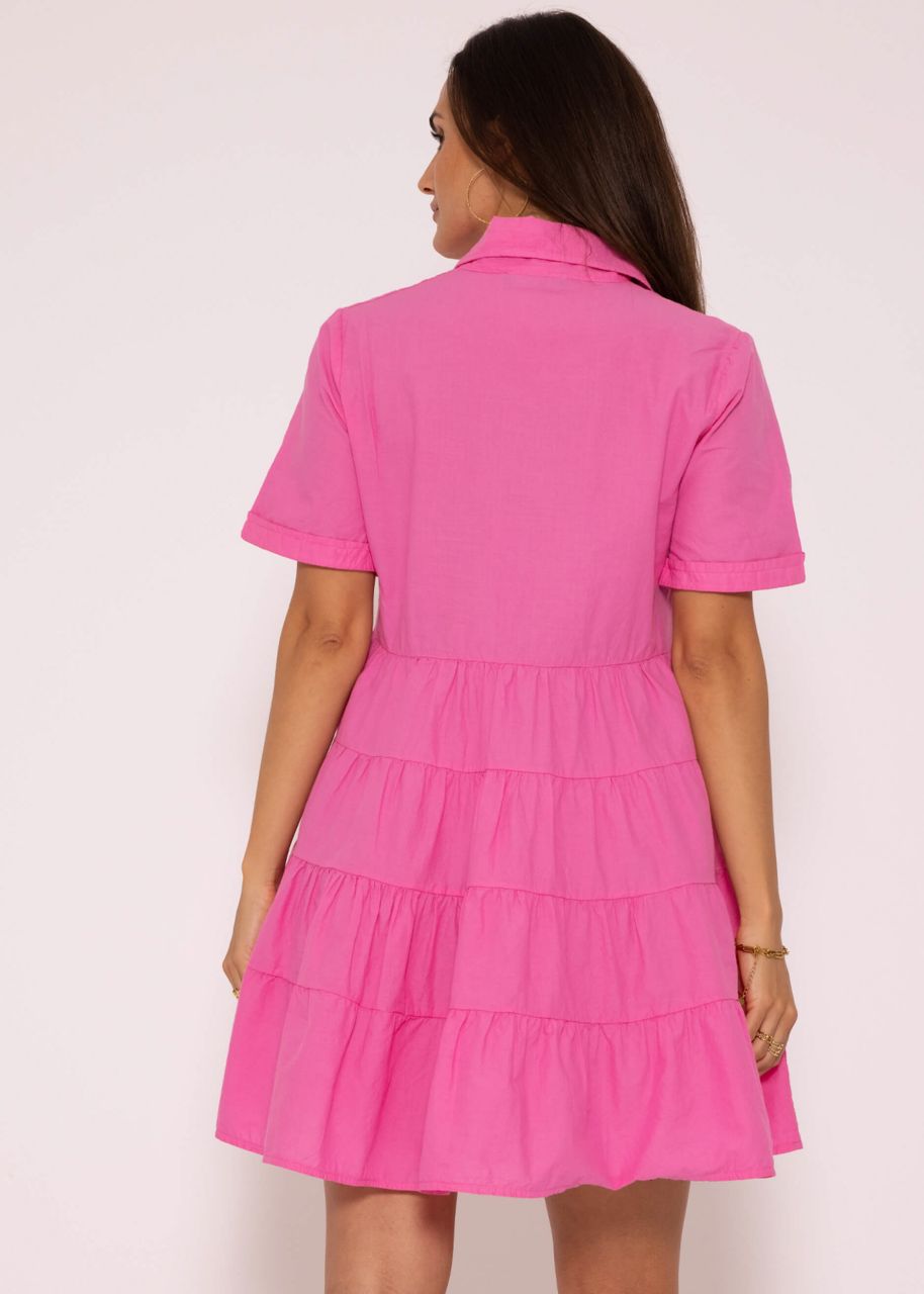 Dress with wide skirt, pink