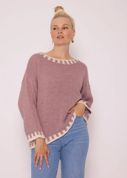 Jumper with offwhite details, pink