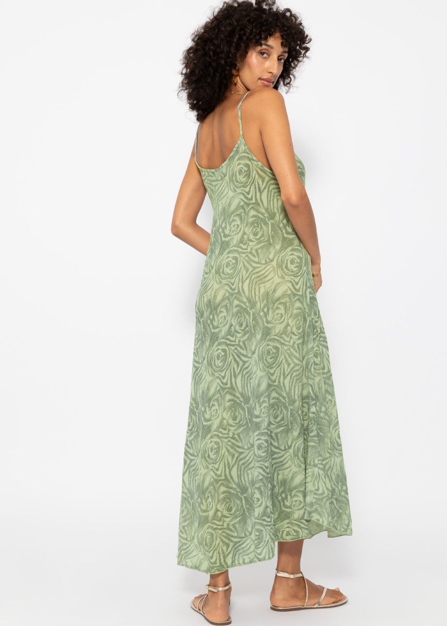 Muslin beach dress with print - sage green