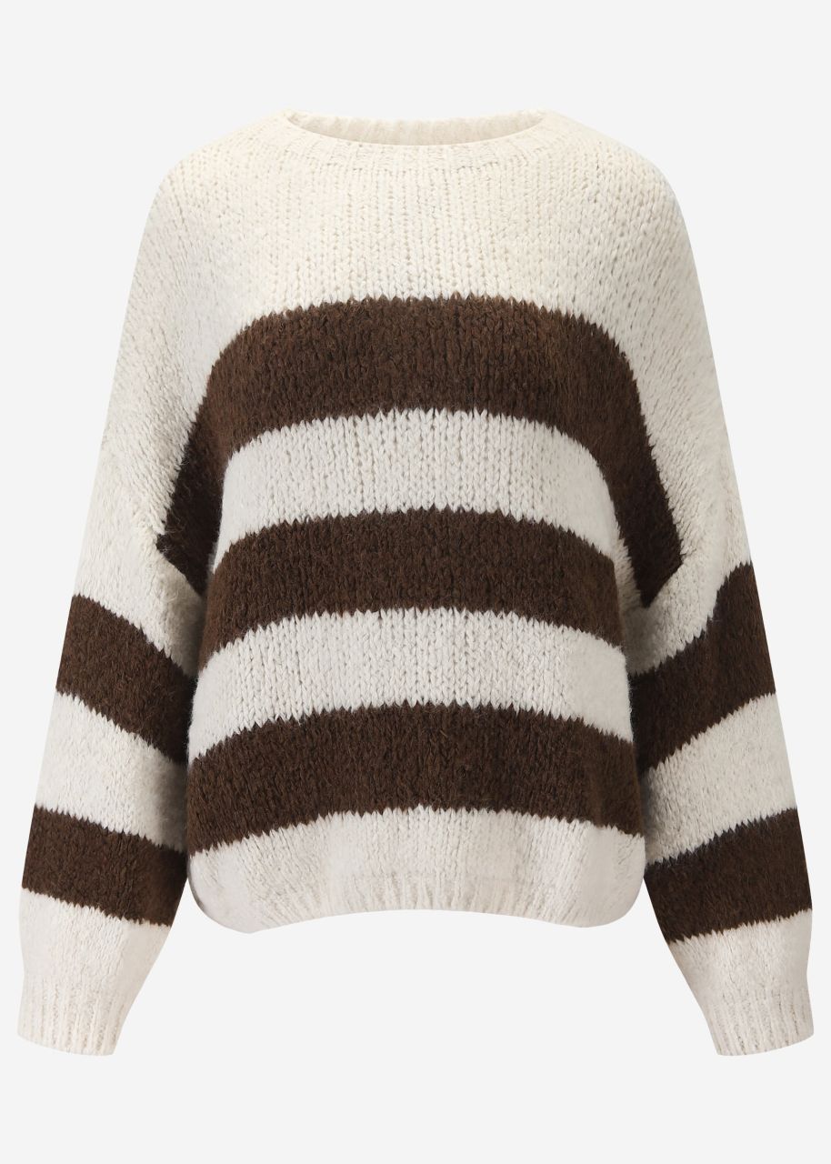 Striped oversize sweater - offwhite