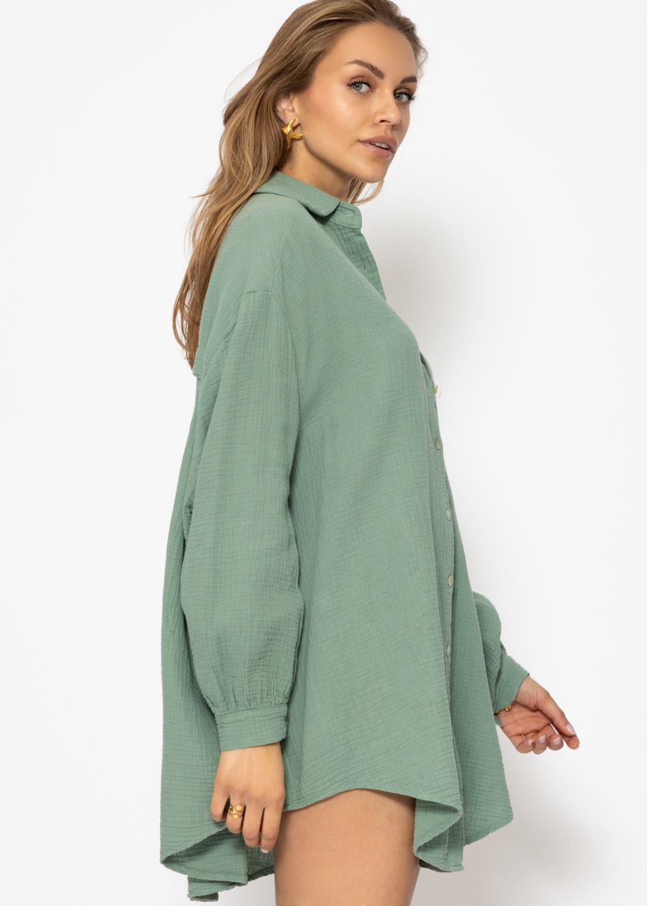 Oversize muslin blouse, sage green