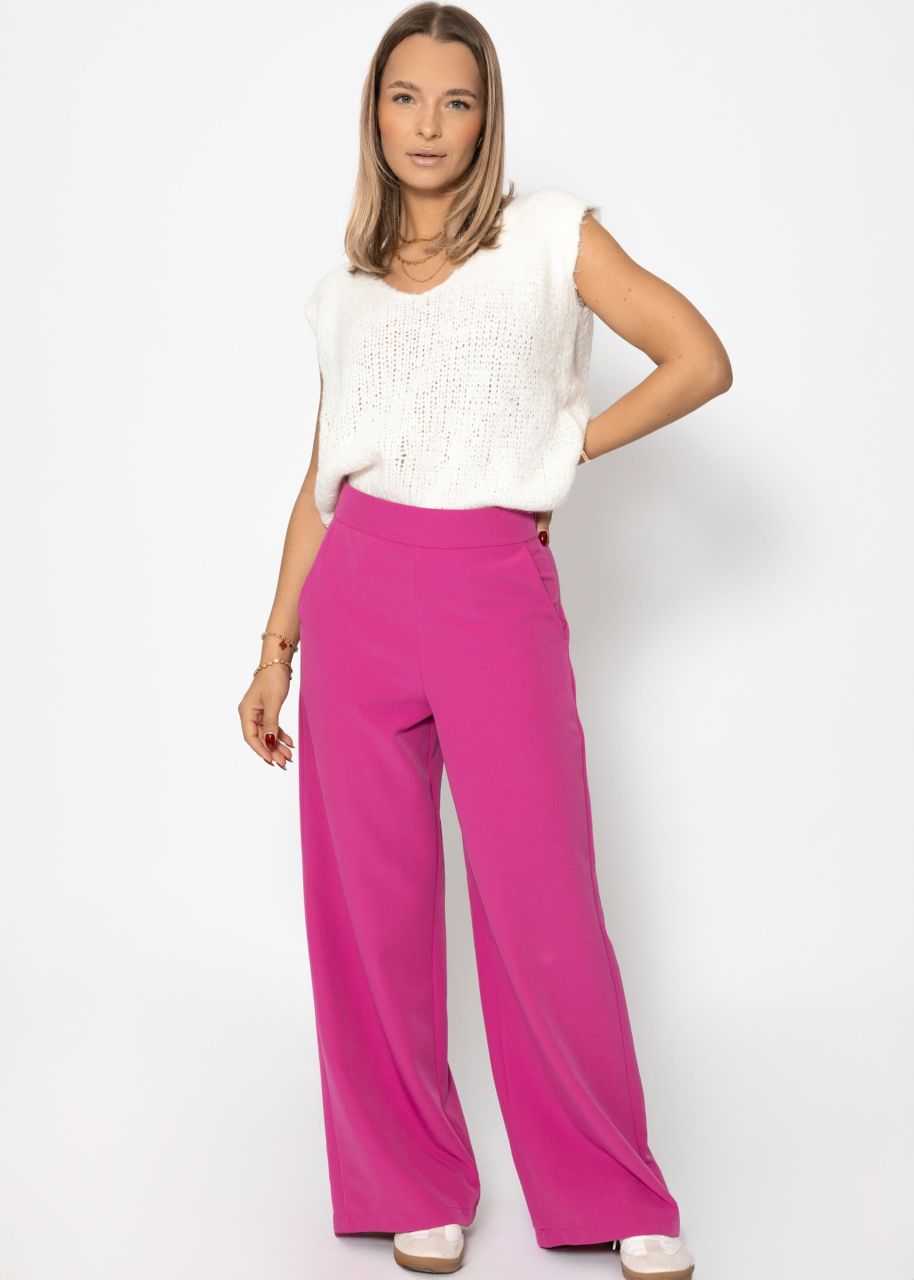 Highwaist fabric pants - pink