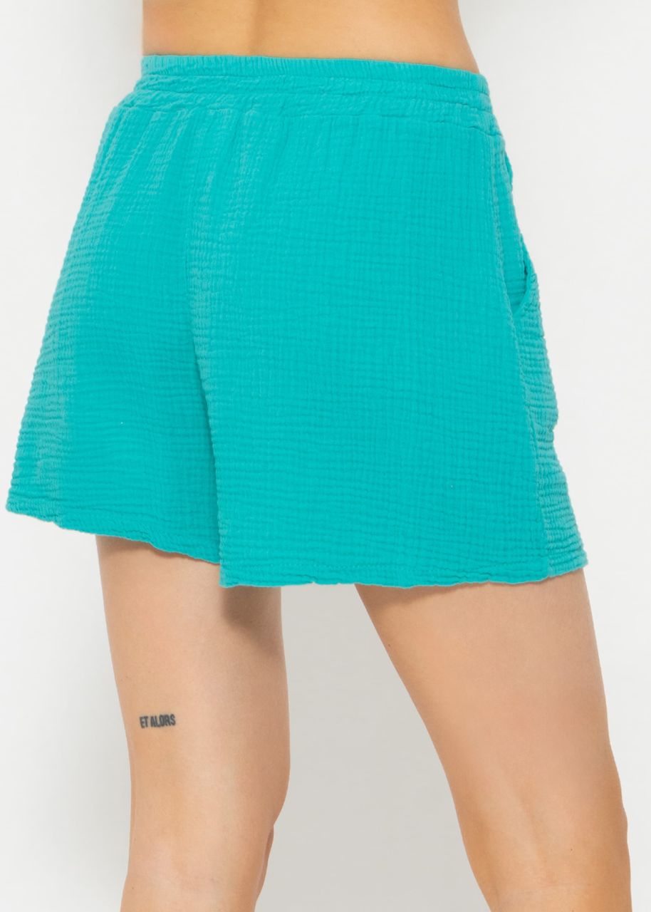 Muslin shorts, turquoise