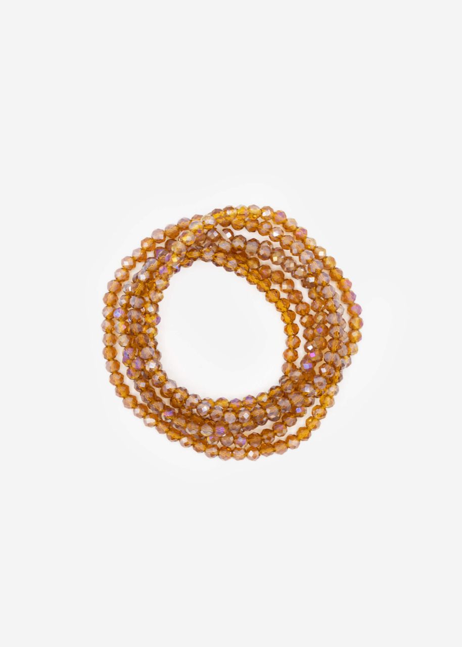 Multi-row pearl bracelet - cognac