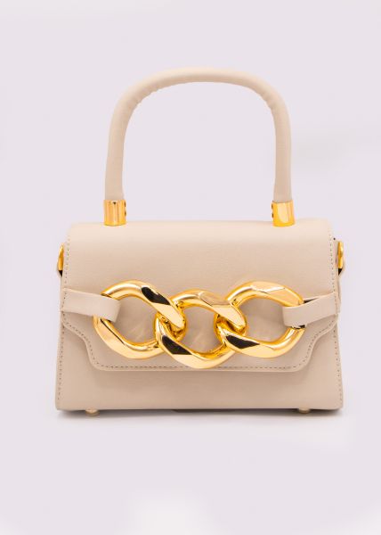 Bag with chain detail, beige