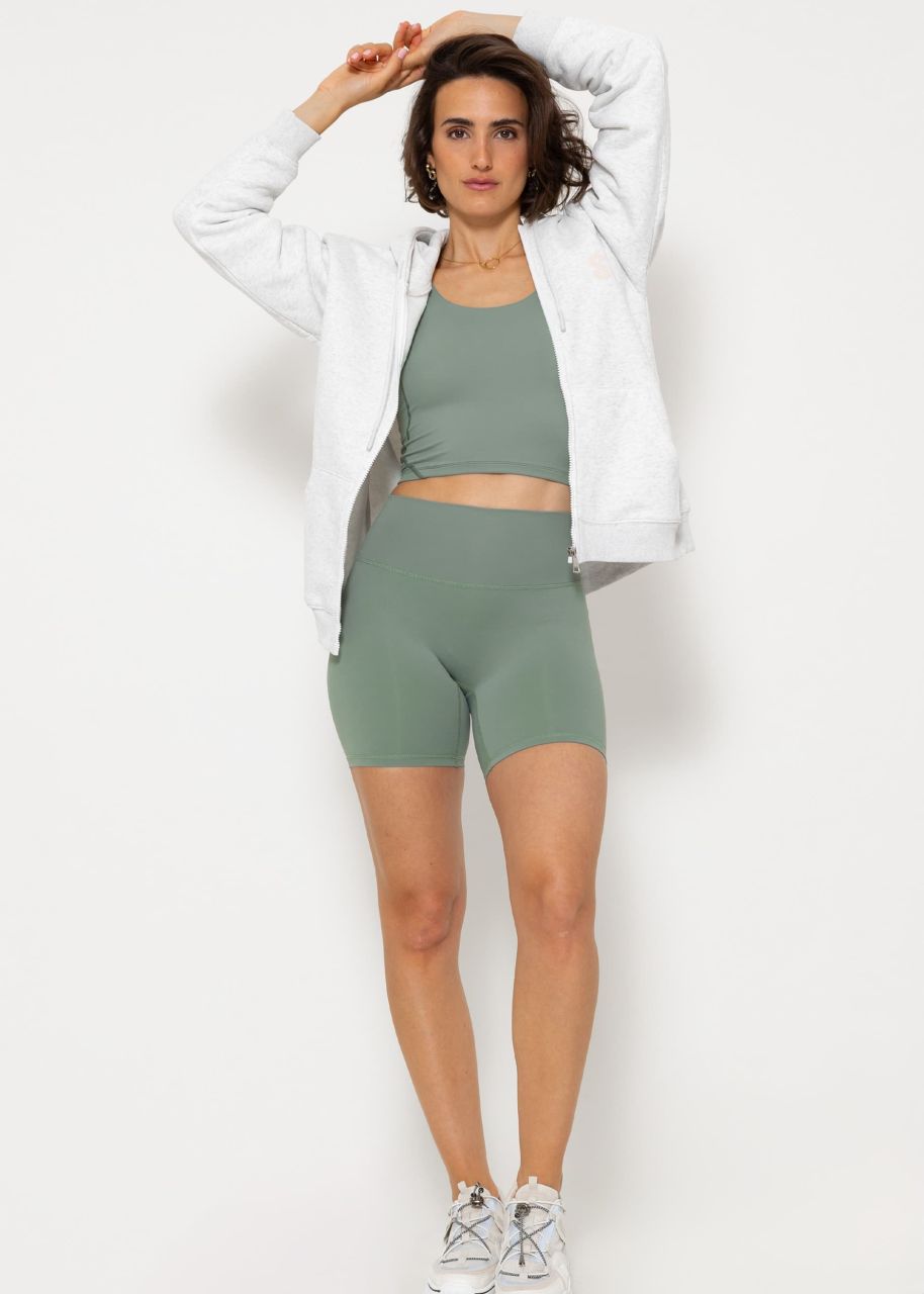 Short sports leggings - khaki