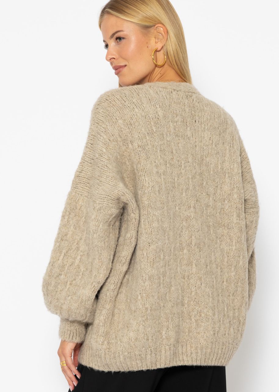 Jessica Haller Oversize cardigan with structure - beige