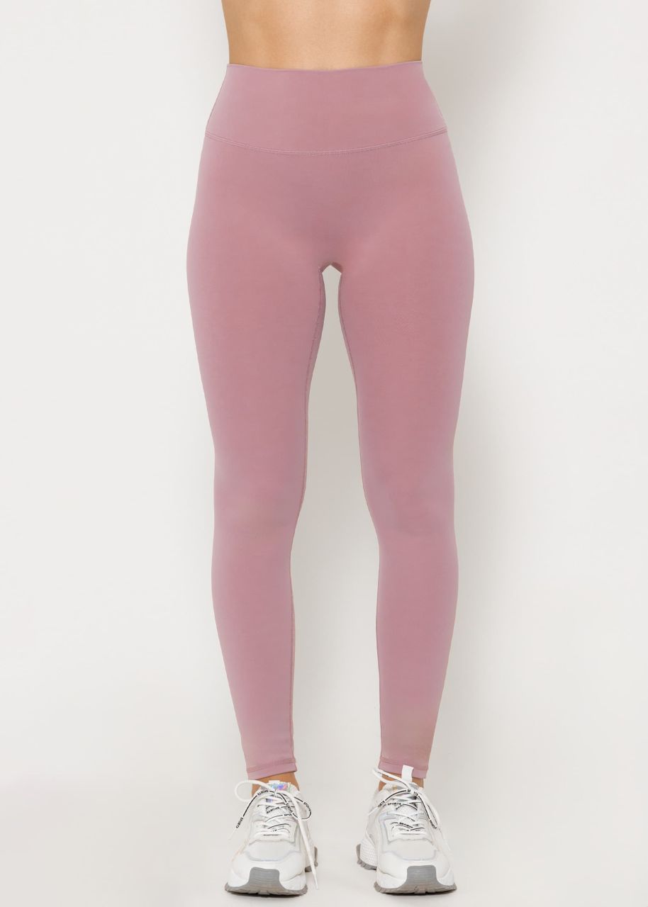 High waist sports leggings - dusky pink