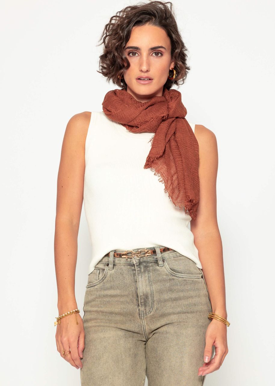 Muslin scarf - cognac