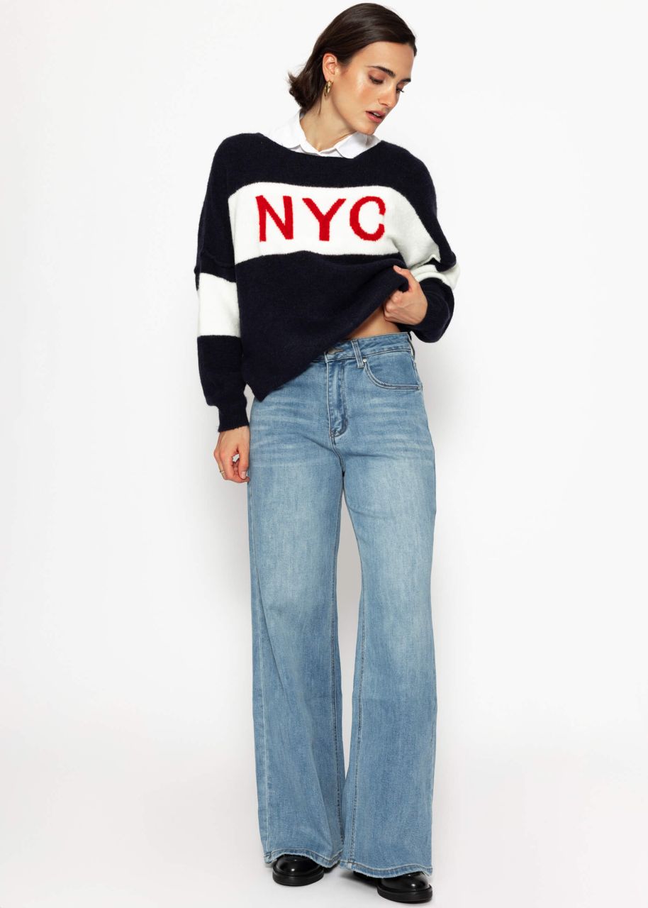 Oversize sweater “NYC” - dark blue