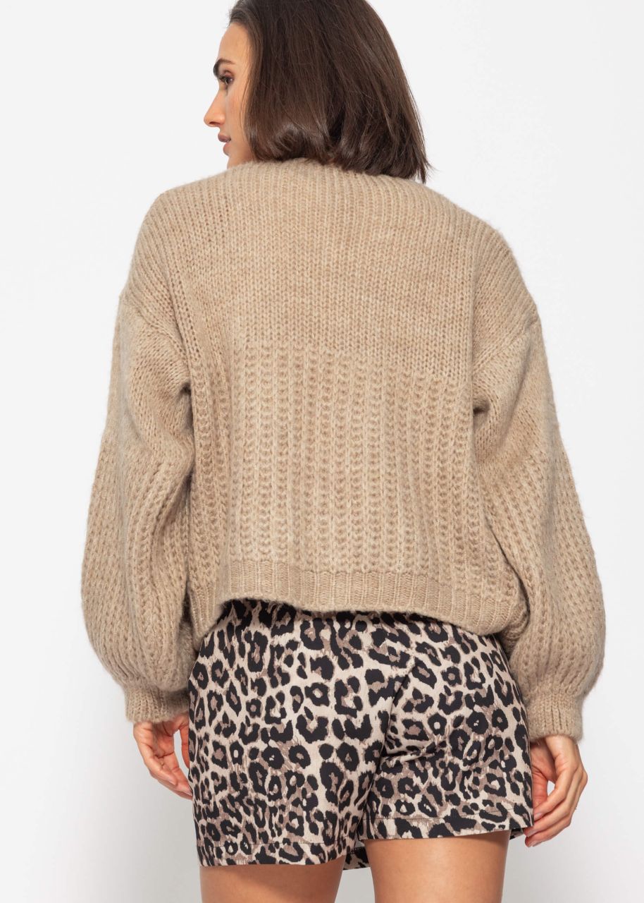 Cardigan with structure - beige