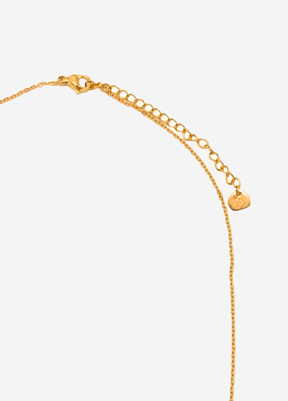 Necklace with 2 hearts - gold