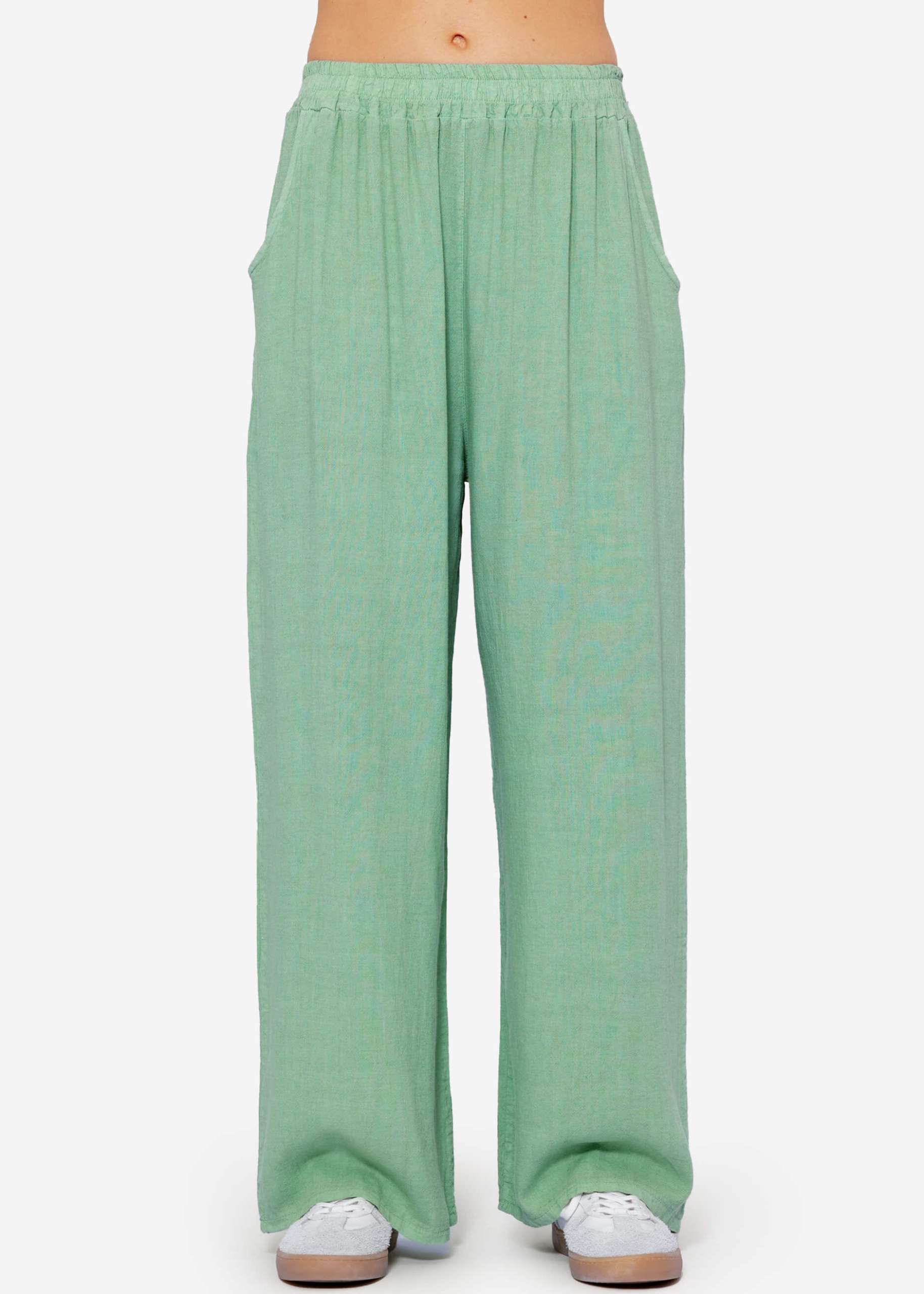 Casual trousers Linen trousers - sage green