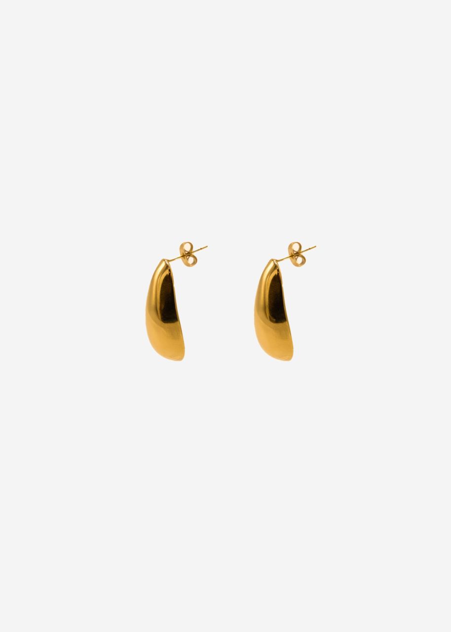 Elongated Drops stud earrings - gold