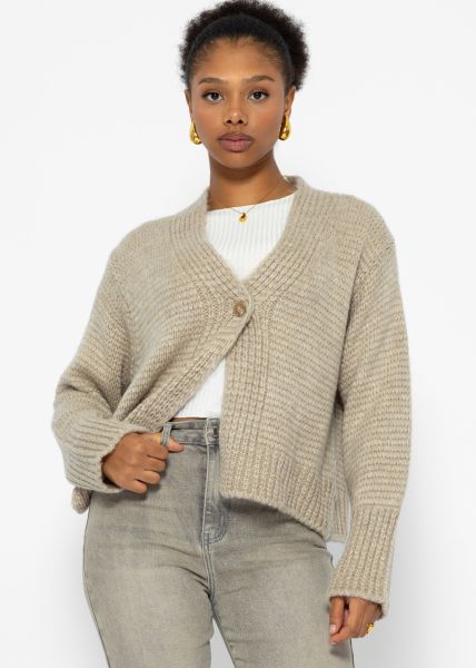 Cardigan with button - beige