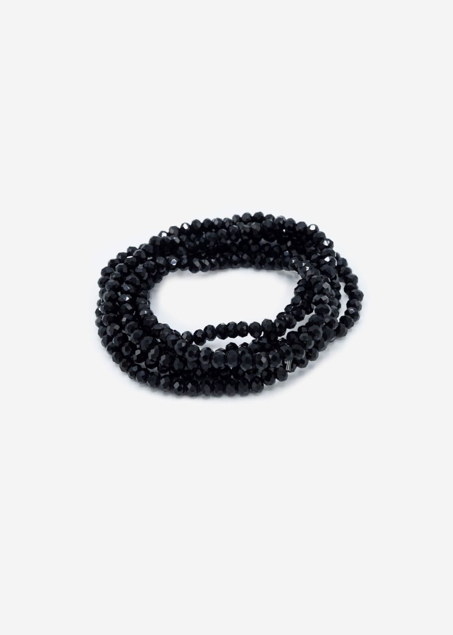 Multi-row bead bracelet - black