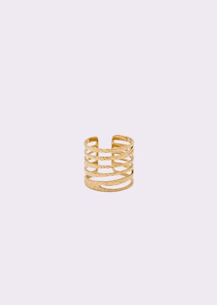 Ring in hammered look, gold