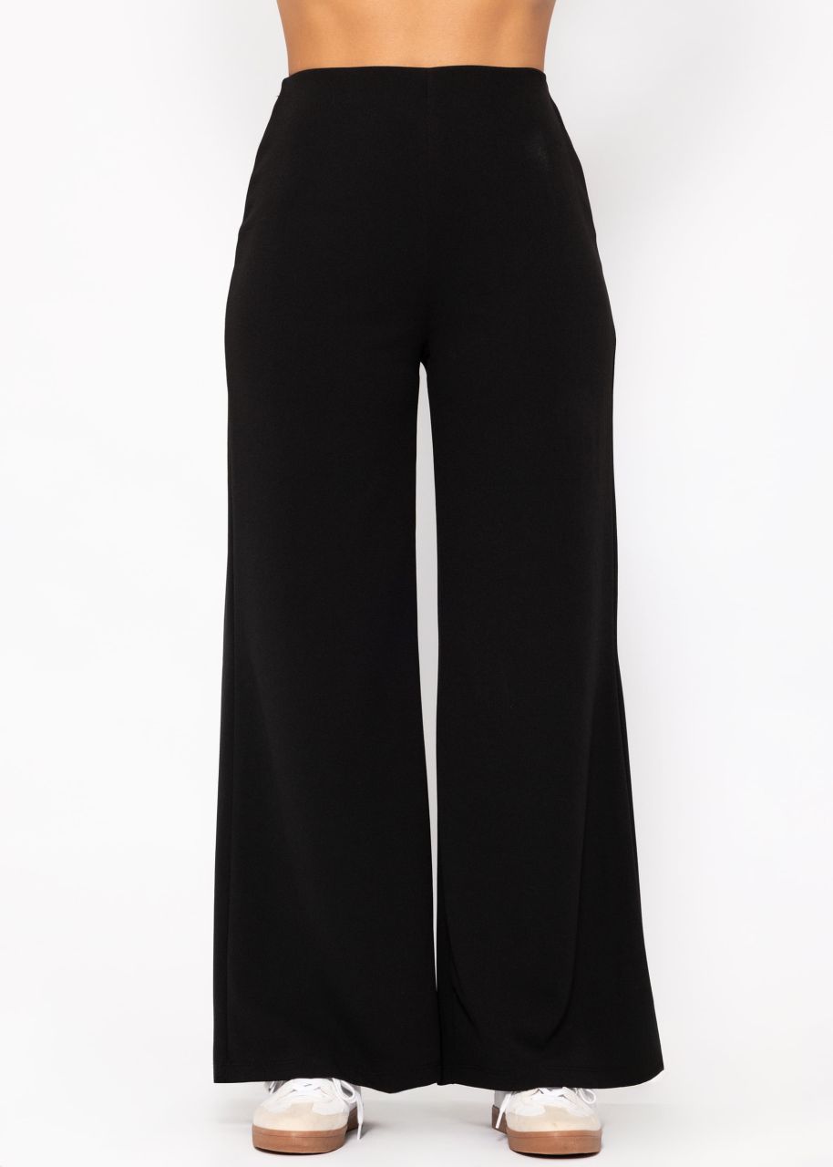 Wide slip-on pants - black