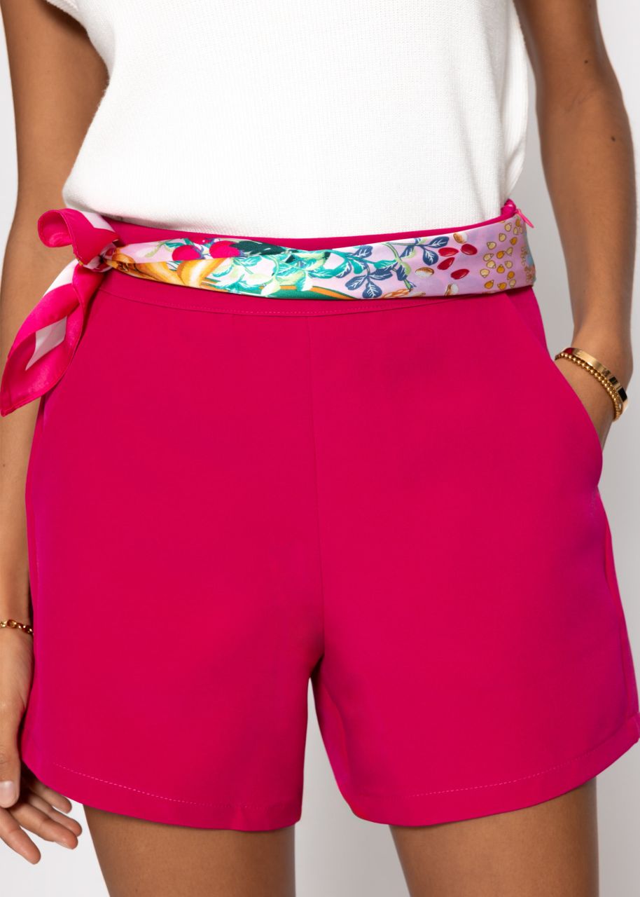 Scarf with flowers and fruit - pink