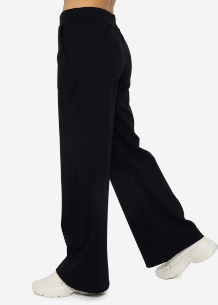 Black | Jersey Wide Leg Trouser | Pure Collection