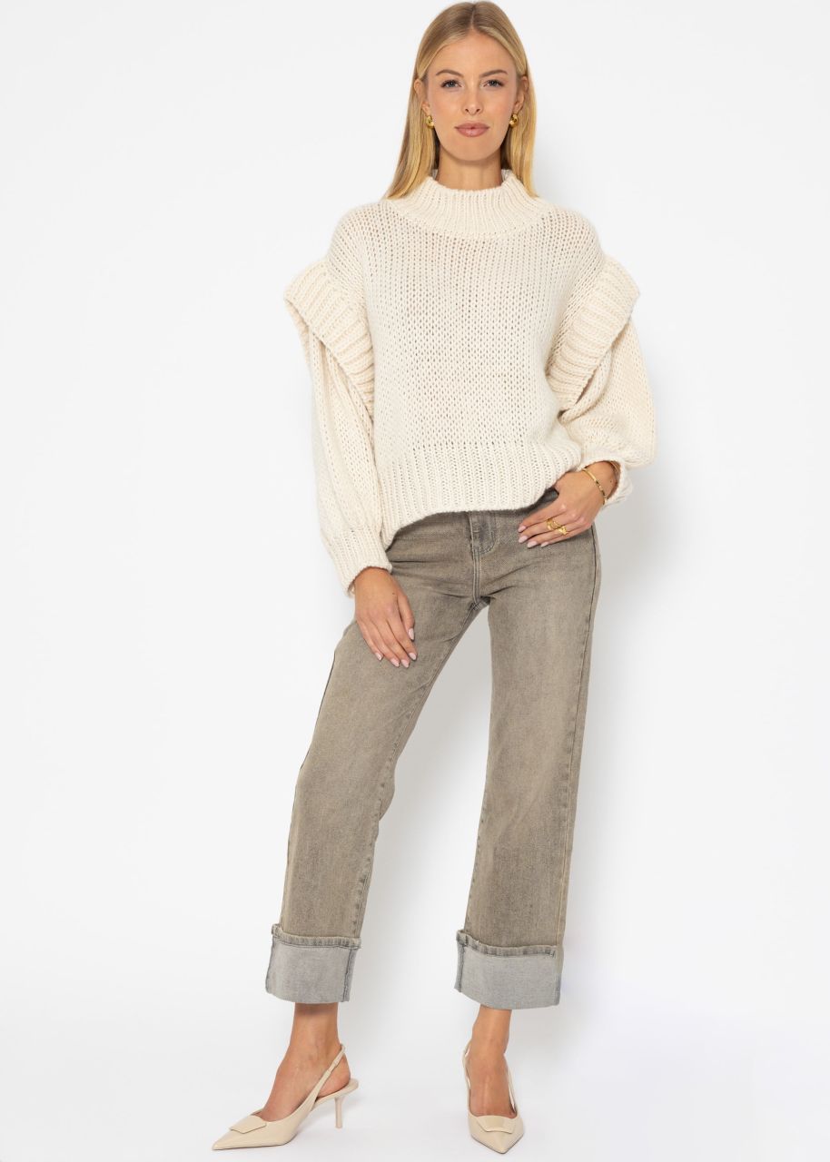 Jessica Haller Oversized jumper with statement sleeves - offwhite