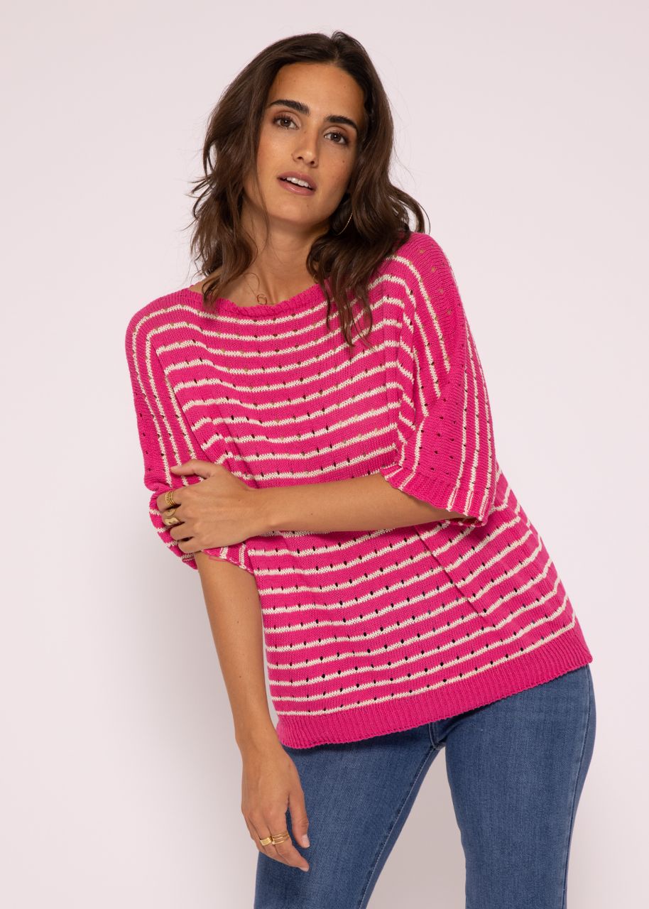 Oversize half sleeve sweater, pink
