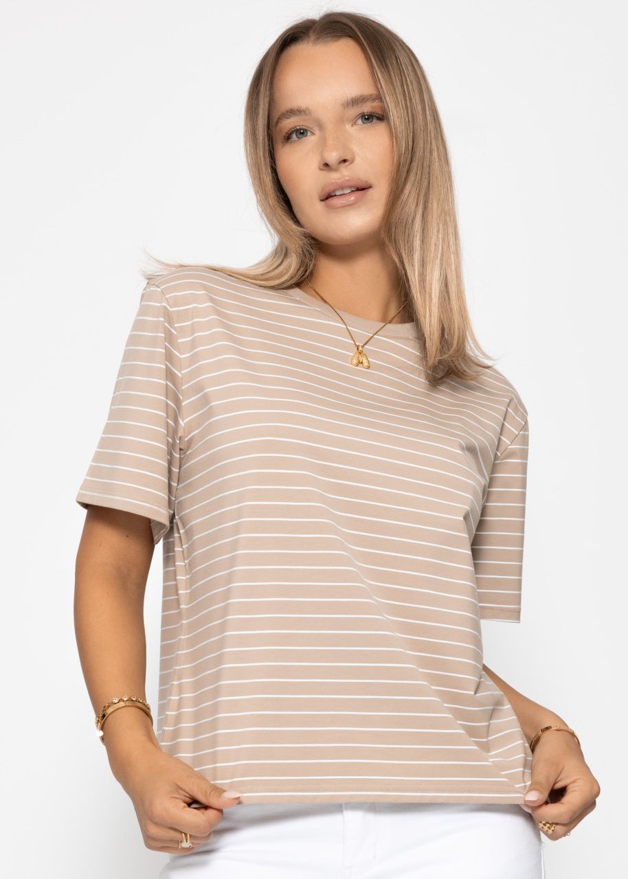 Striped T-shirt - light brown