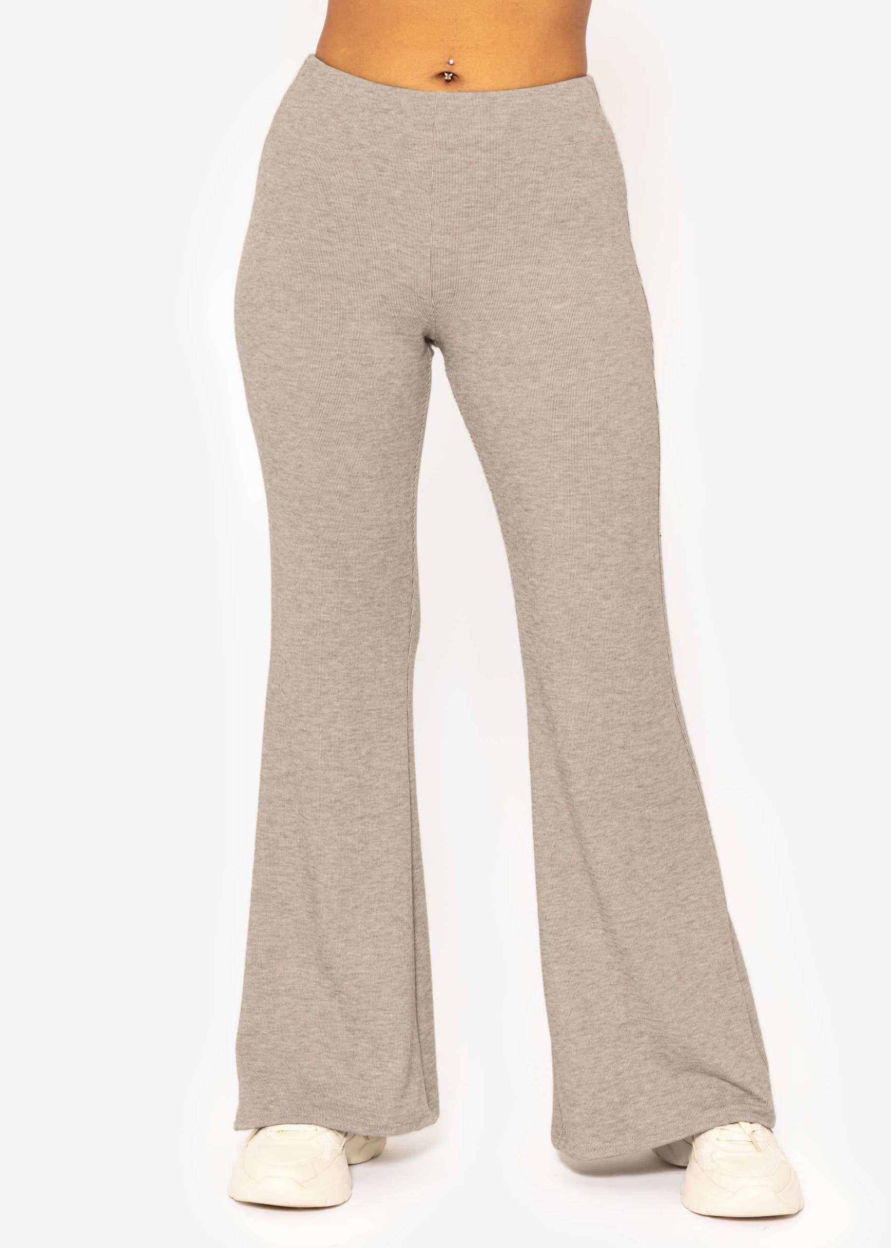 Jersey Flare Pants - taupe mottled