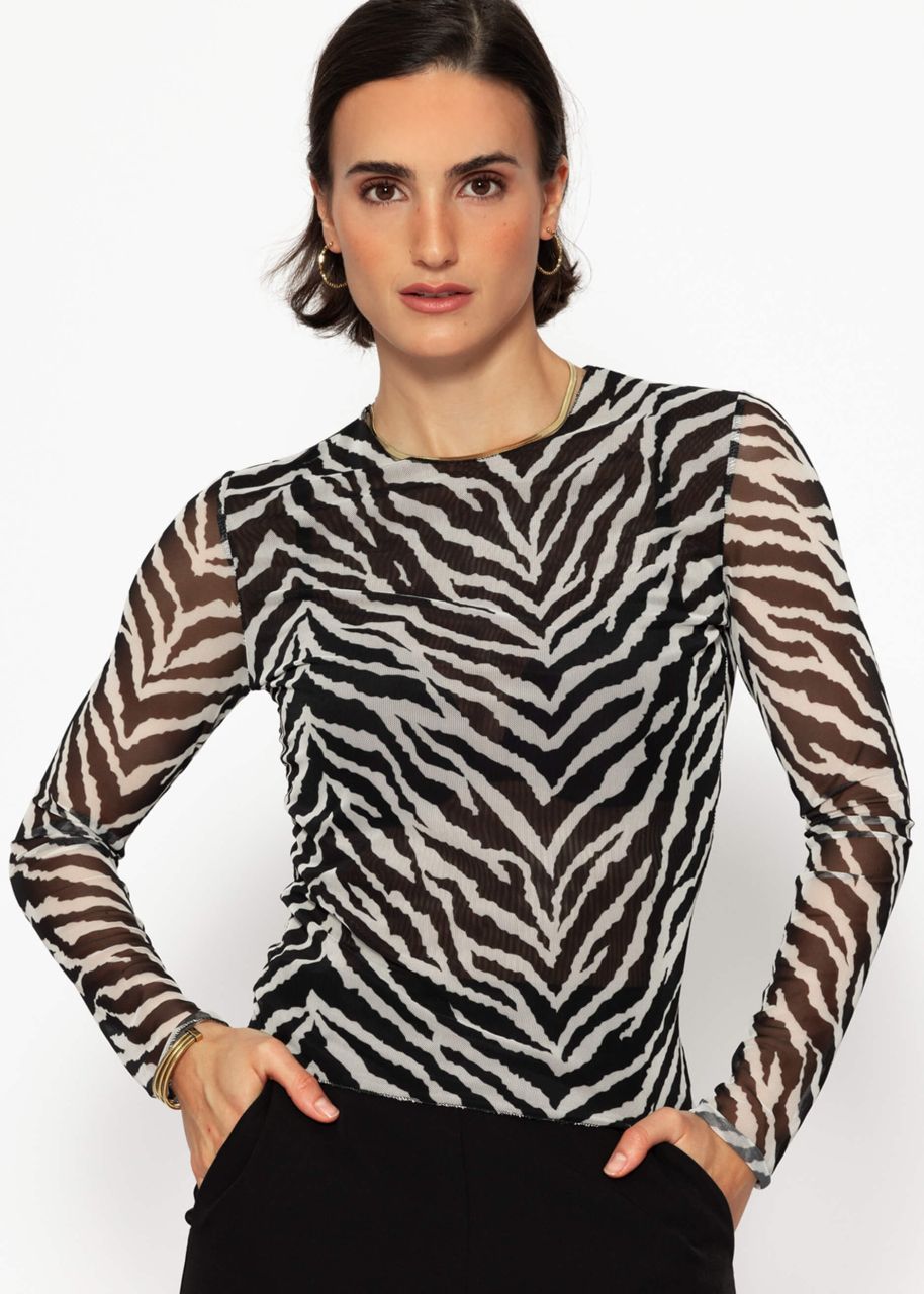 Zebra Mesh Shirt - black