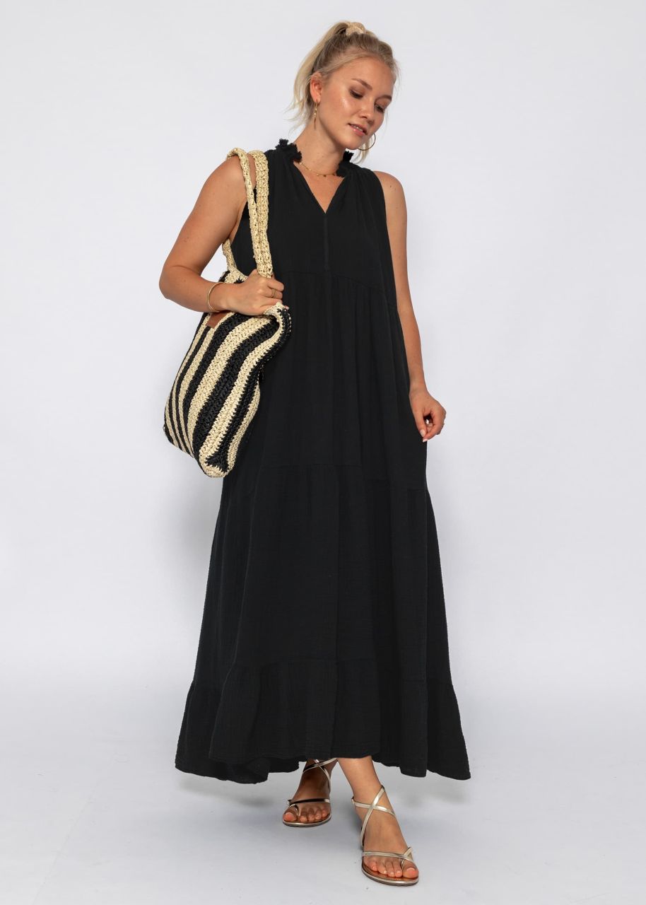 Long muslin dress - black