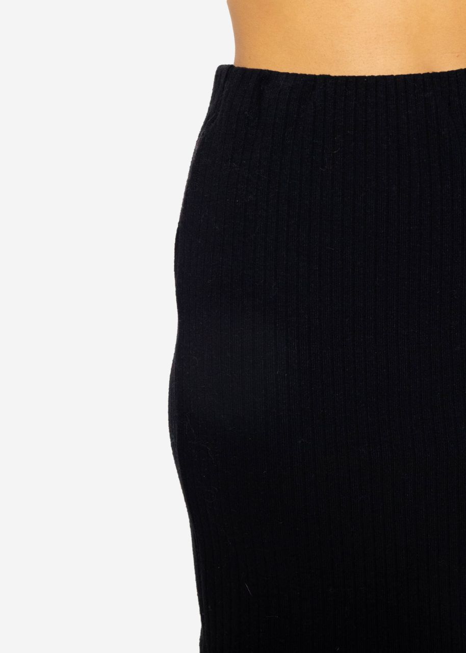 Ribbed short skirt - black