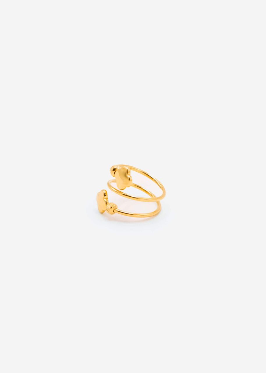 Intertwined cloverleaf ring - gold