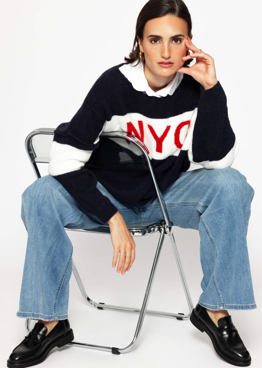 Oversize sweater “NYC” - dark blue