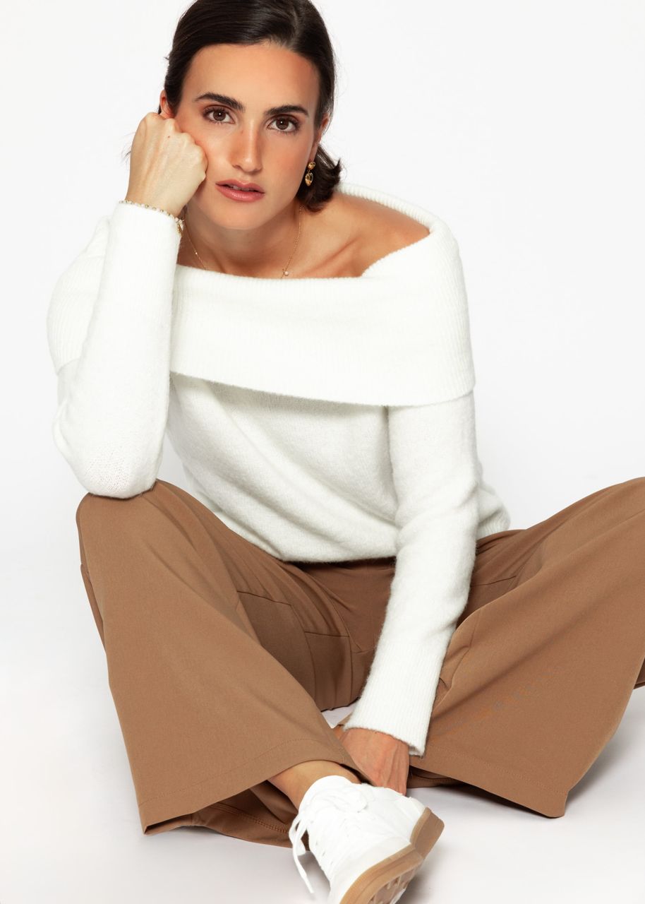 Off-the-shoulder sweater - offwhite