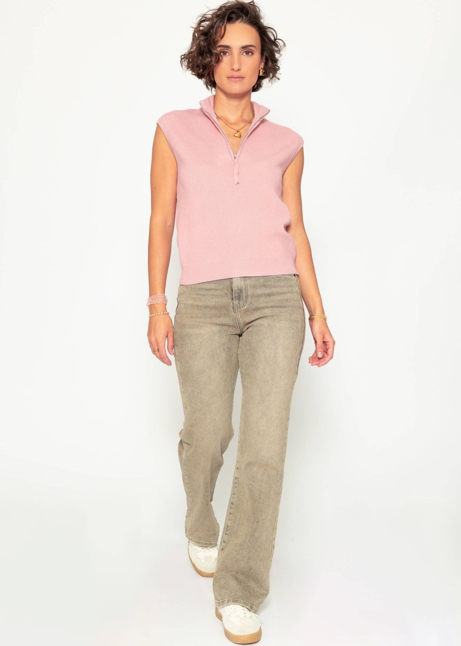 Top with zipper - pink