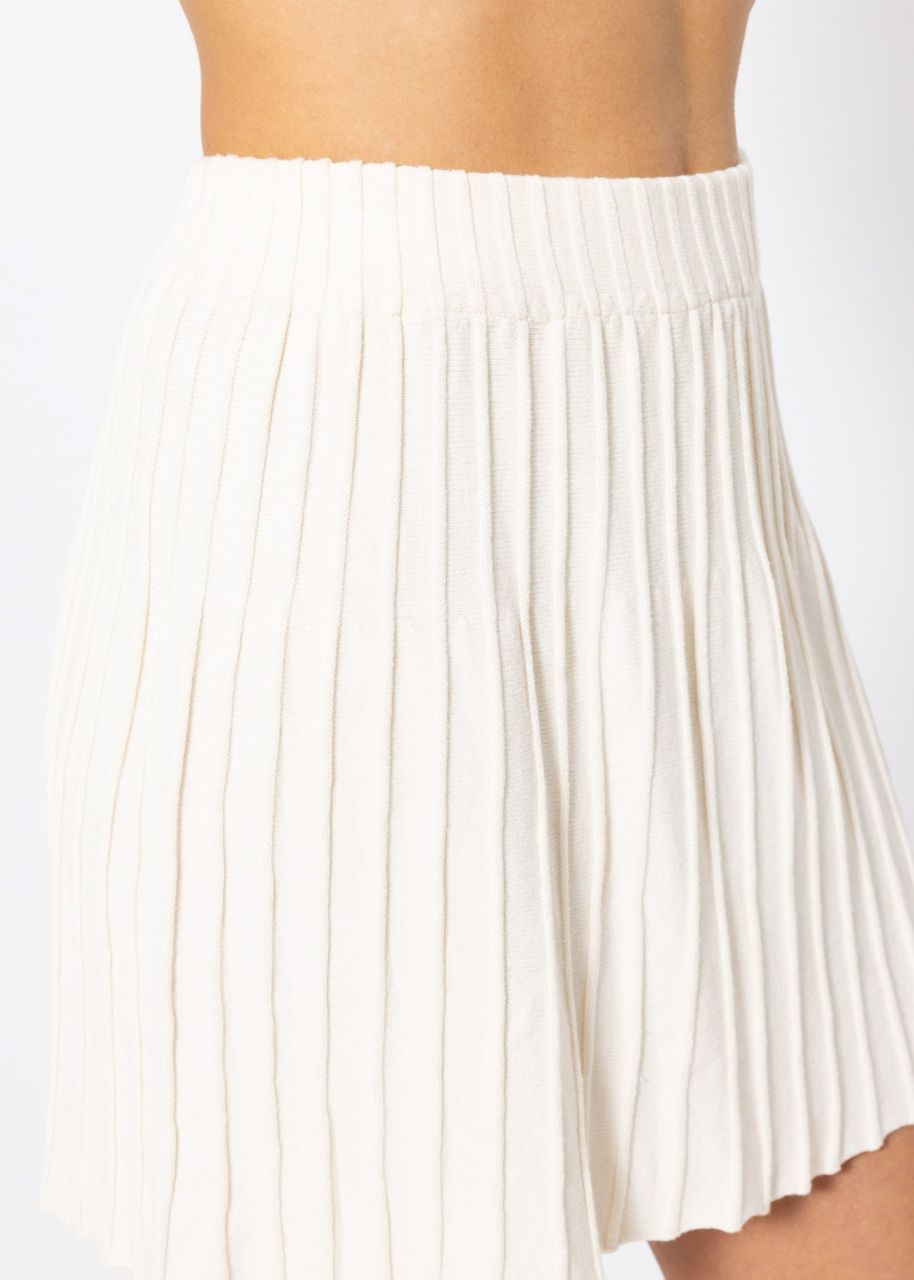 Pleated knit skirt - offwhite