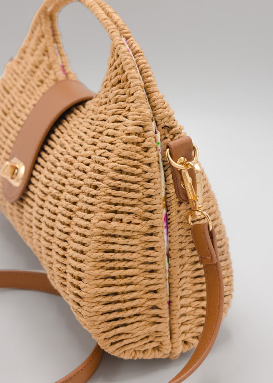 Sommertasche mit Schließe - Braun