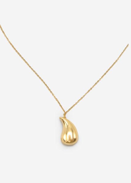 Necklace with drop pendant - gold