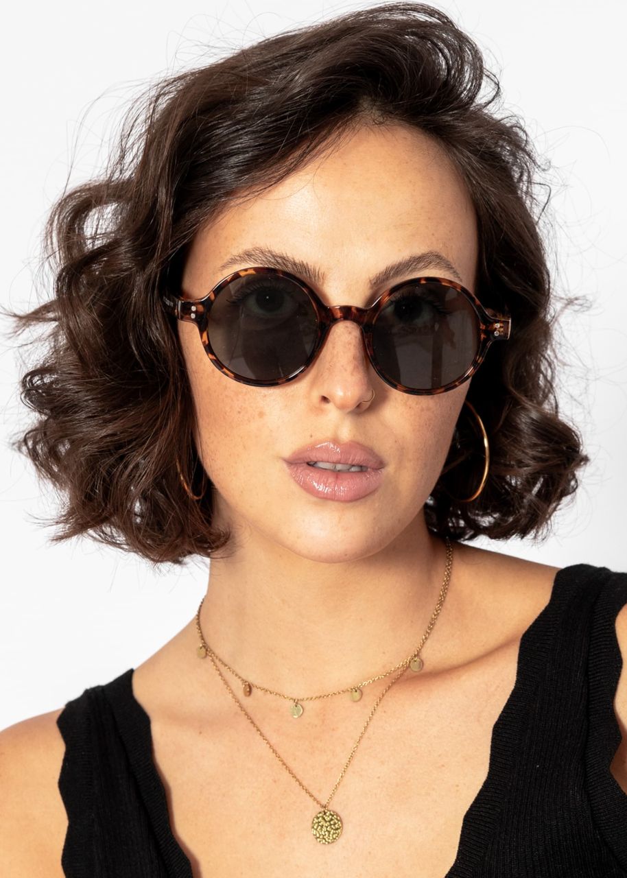 Round sunglasses - tortoise brown