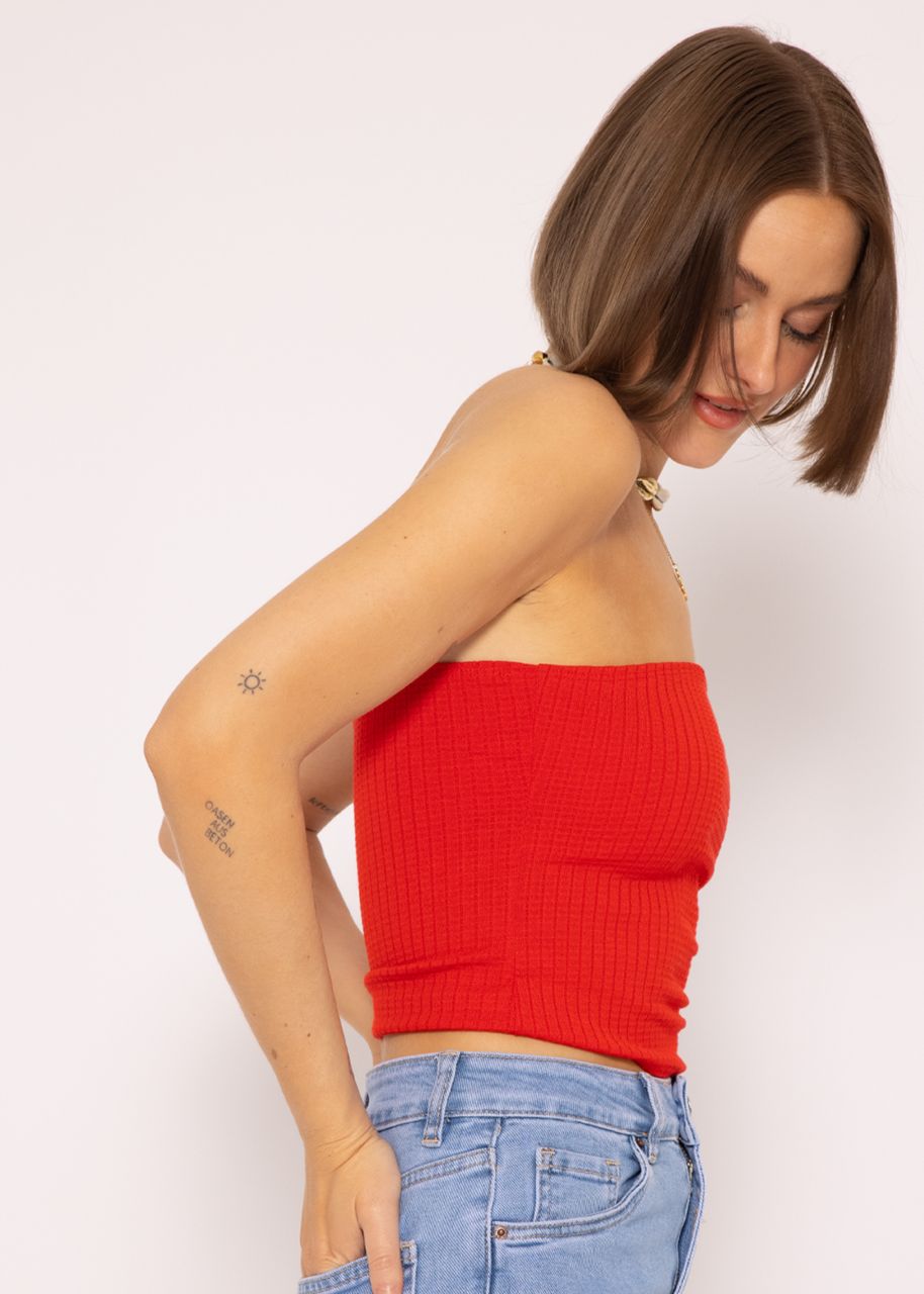 Bandeau top with structure, red