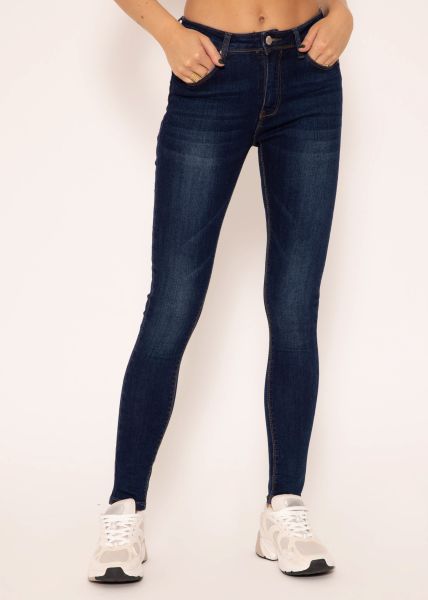 Stretchy Highwaist Push Up Jeans, dark blue