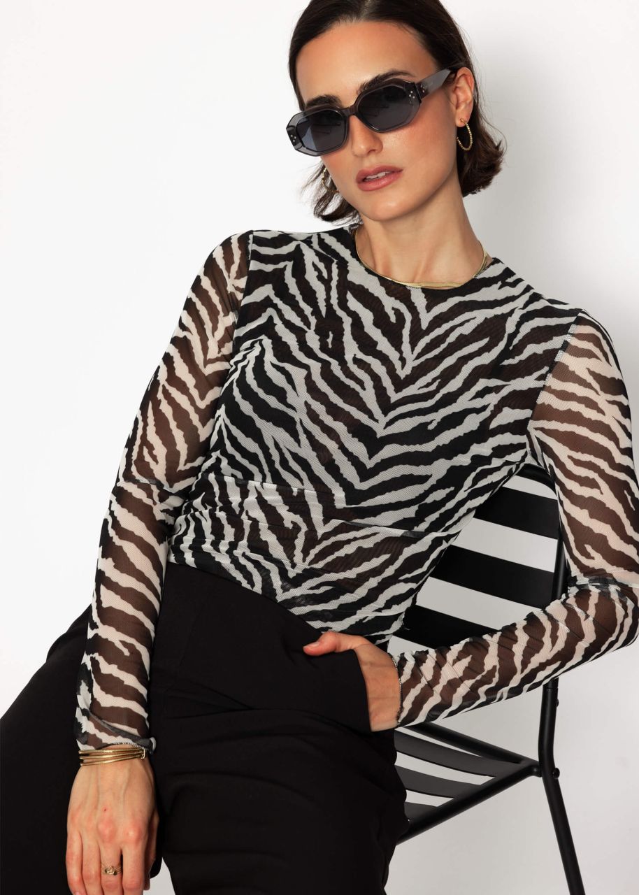 Zebra Mesh Shirt - black