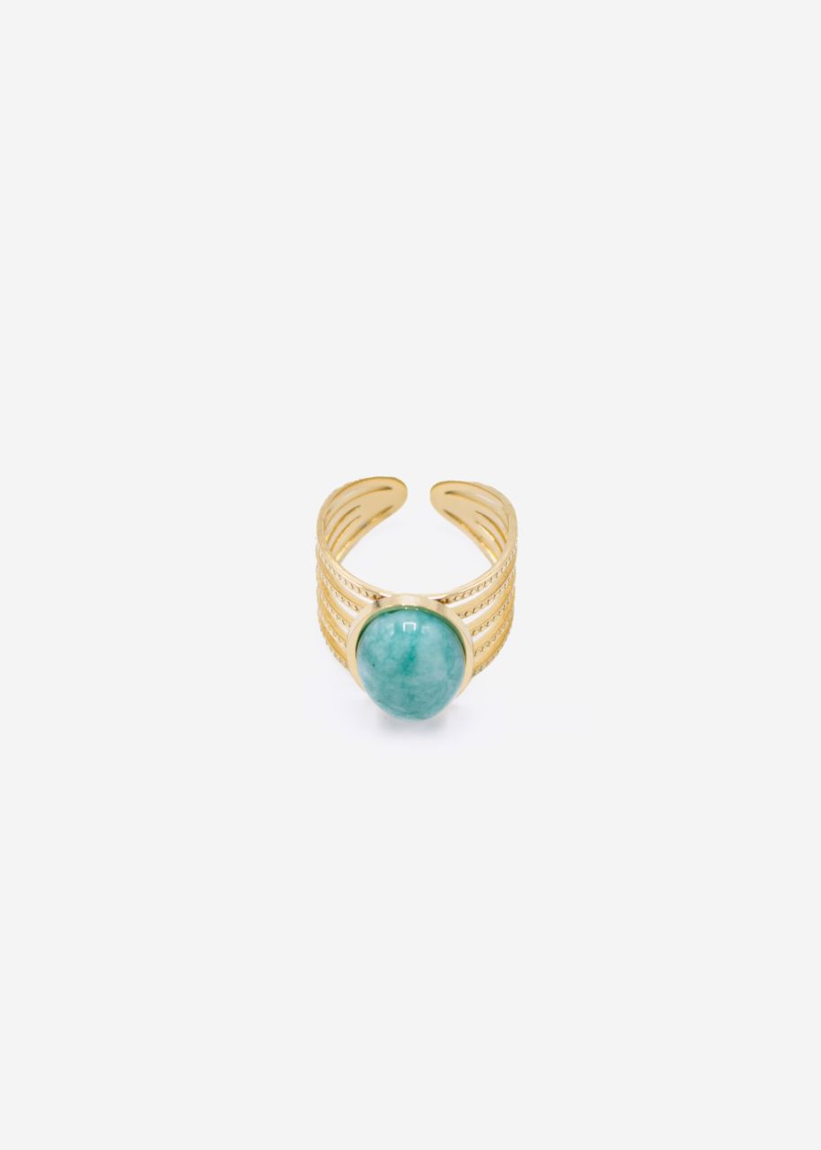 Ring with amazonite stone, gold