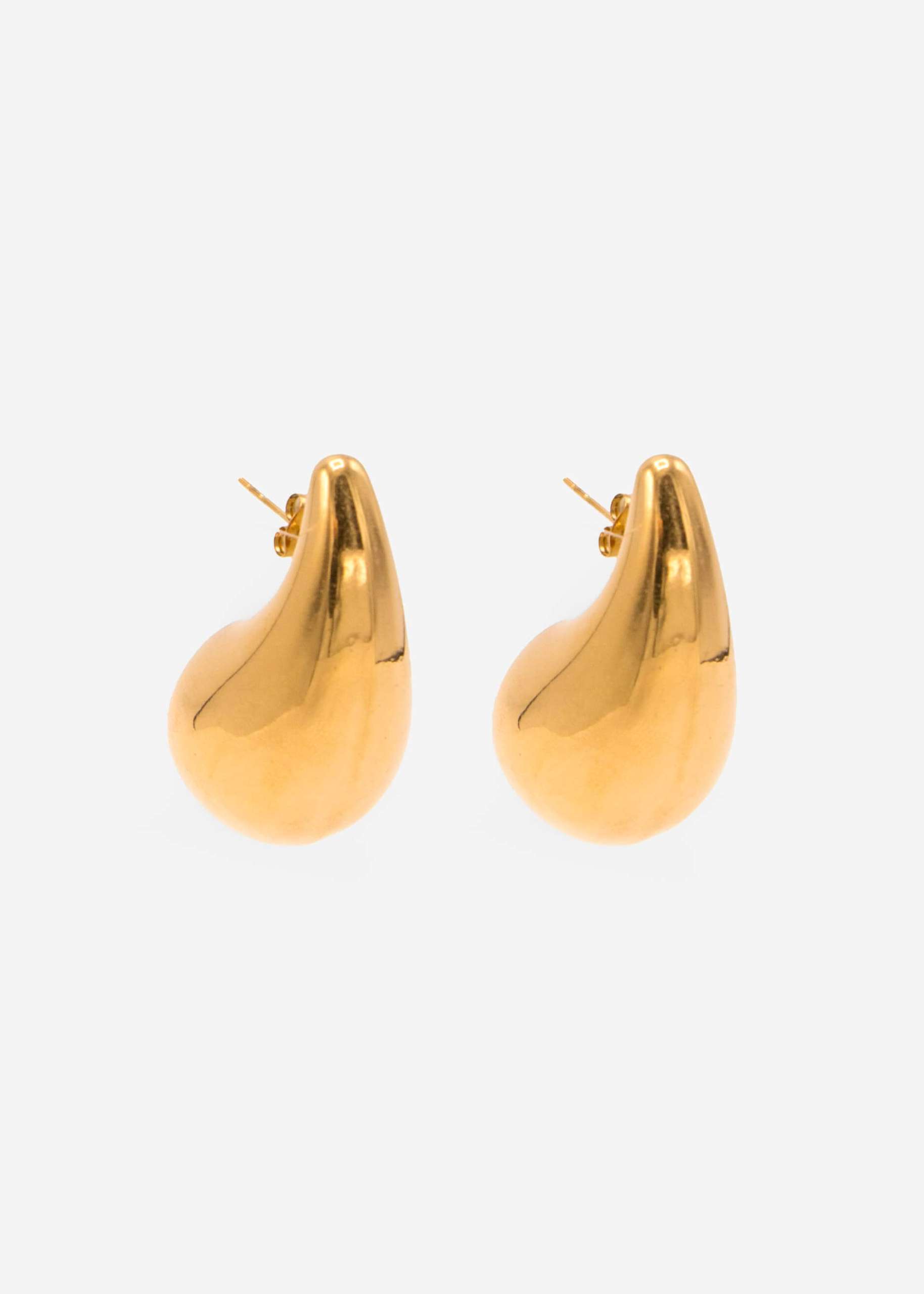 Large Drops stud earrings - gold