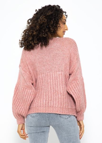 Cardigan with structure - dusky pink